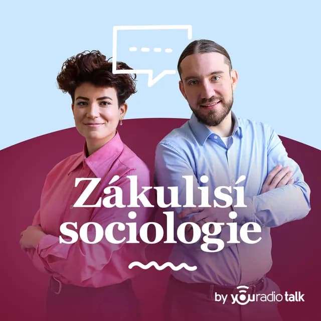 Podcast Zákulisí sociologie logo, active group