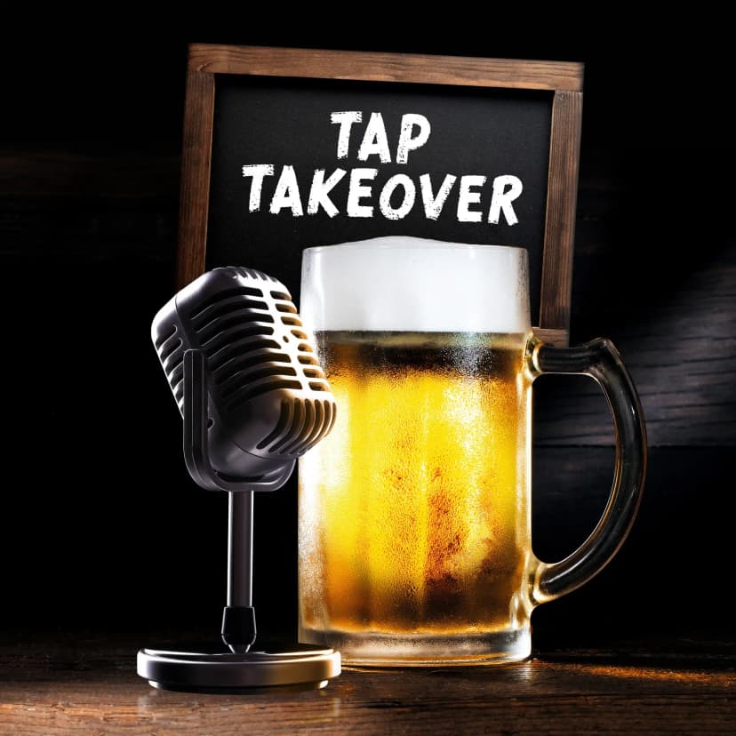 Podcast Tap take over logo, active rádio